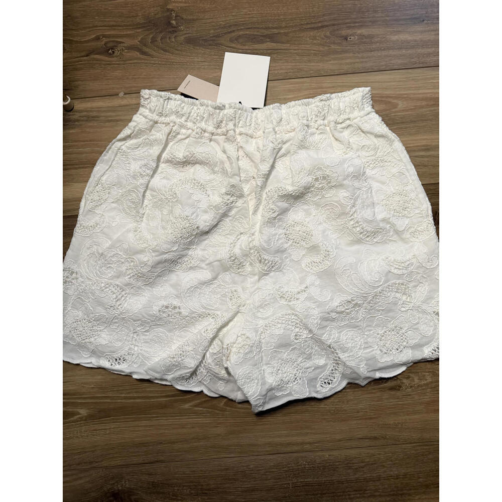 NWT! Nation LTD Archer Appliqué Cotton Shorts in White Size Medium - Picture 8 of 8